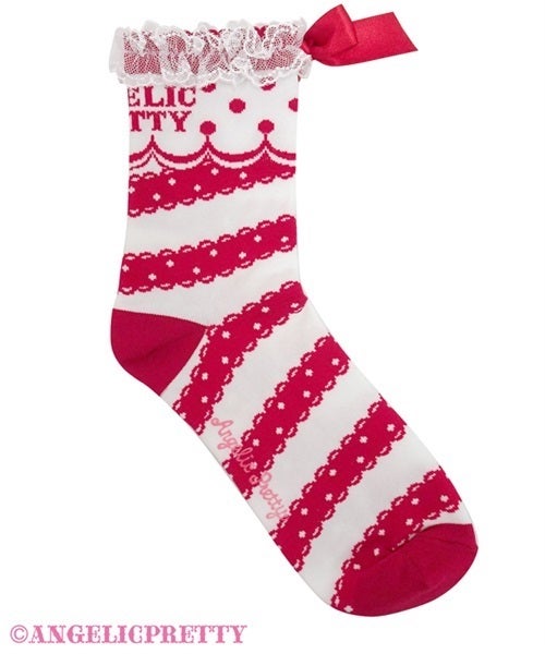 Carnival Border Crew Length Socks by Angelic Pretty