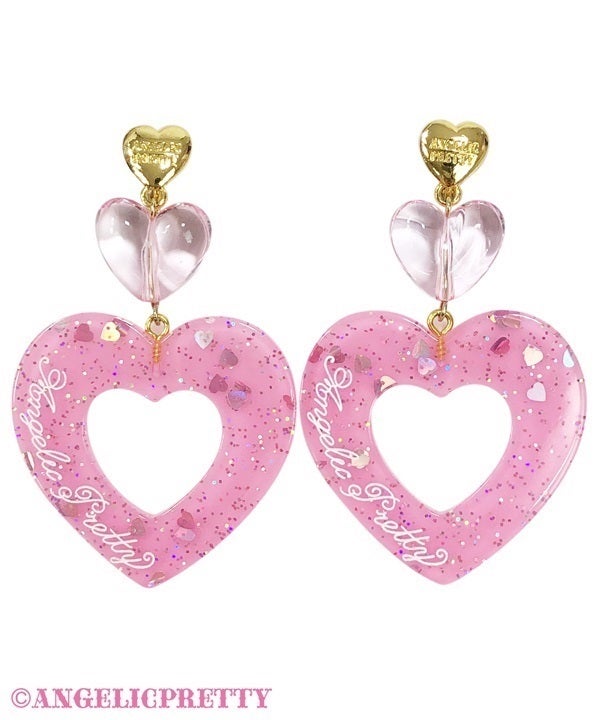 Decoration Heart Earrings by Angelic Pretty