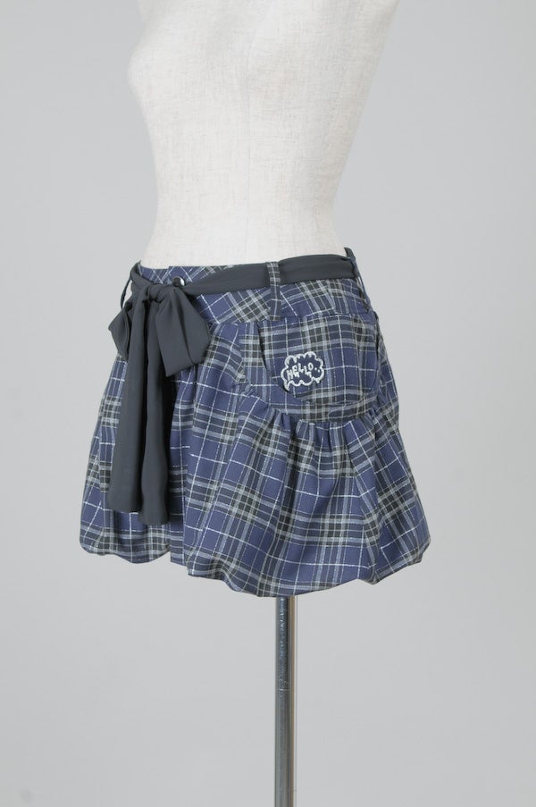 PN Glitter ~ Check Balloon Short Pants with Ribbon by Black Peace Now
