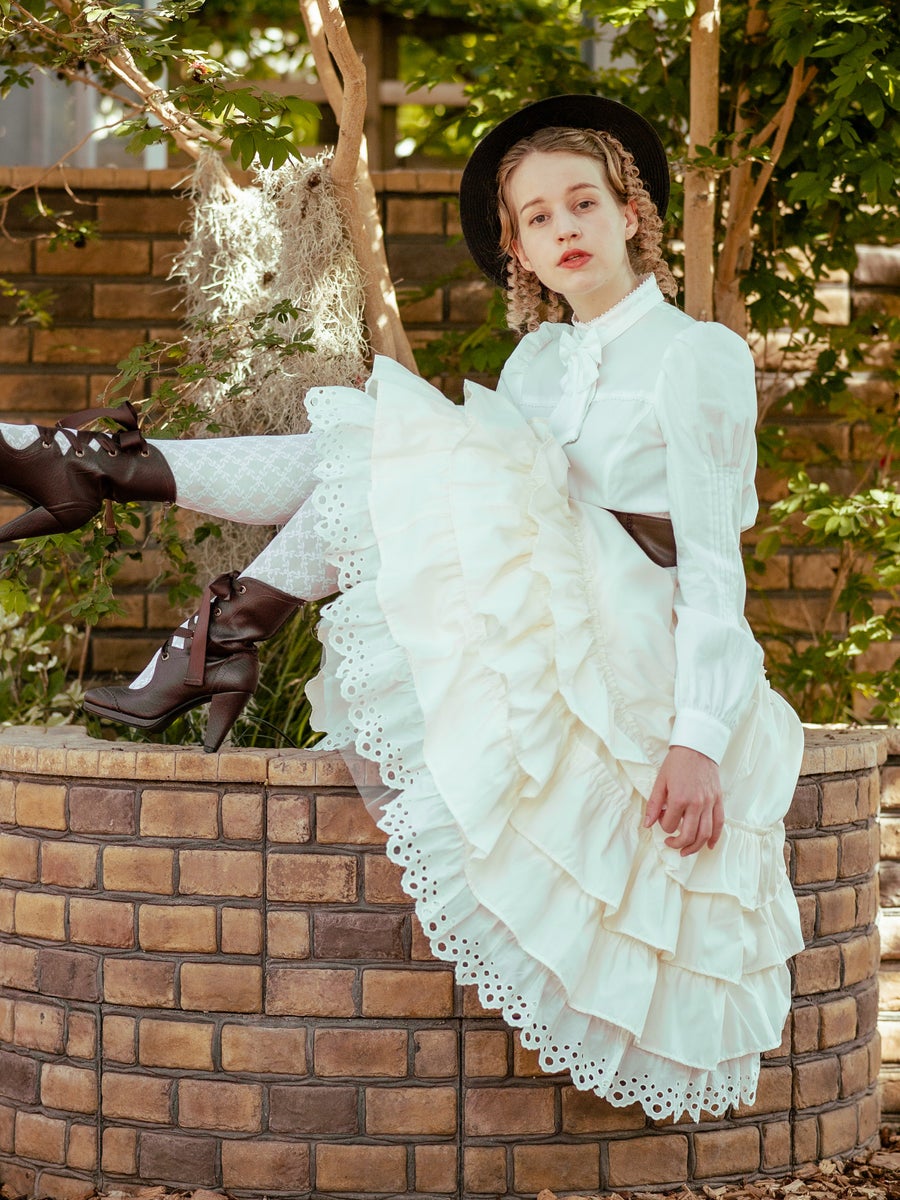 Cotton Frill Long Petticoat by Victorian Maiden