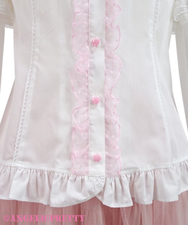 Frill Heart Sleeve Blouse (2023) by Angelic Pretty