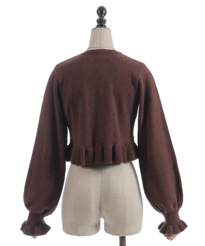 Chalmiere ~ Strawberry Embroidery Knit Bolero by Axes Femme