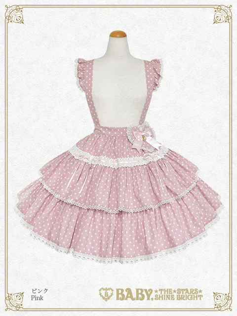 ベイビー Milky Dot♡フリルスカート ピンク Milky Dot ♡ Frill Skirt by Baby, the Stars Shine Bright