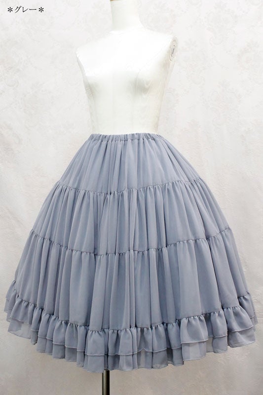 Volume Chiffon Ruffle Petticoat Skirt (2020) by Victorian Maiden