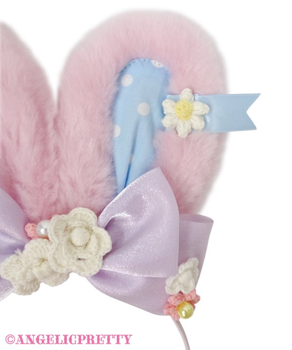 Flower Lyrical Bunny Head Bow by Angelic Pretty
