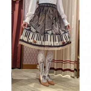 abilletage ~ Antique Piano Skirt (Medium Length) (2021) by Indie Brand