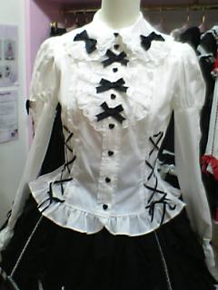 Cross Ribbon 2-Tier Lace Blouse by Angelic Pretty